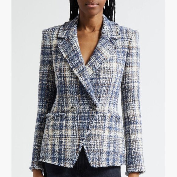 Veronica Beard Theron Plaid Tweed Jacket - Picture 1 of 11